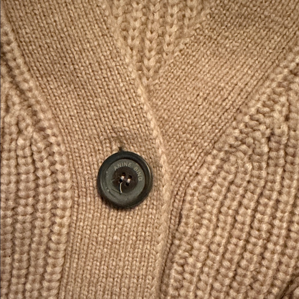Anine Bing Taupe-Beige Button Cardigan - Picture 3 of 5